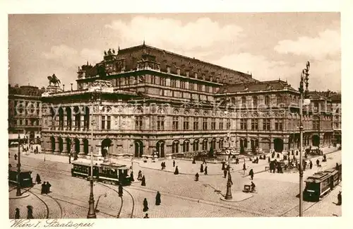 AK / Ansichtskarte Strassenbahn Wien Staatsoper  Strassenbahn