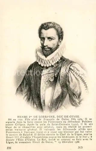 AK / Ansichtskarte Adel_Frankreich Henri I. de Lorraine Duc de Guise  Adel Frankreich