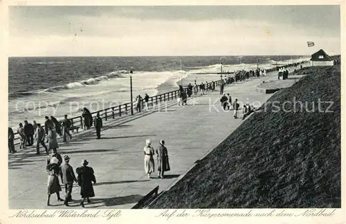 AK / Ansichtskarte Westerland_Sylt Kurpromenade  Westerland_Sylt