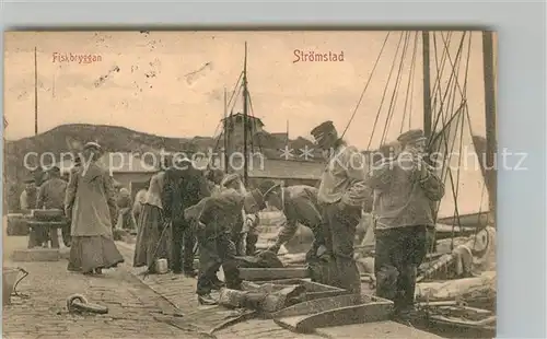 AK / Ansichtskarte Stroemstad Fiskbryggan Fischer Pier Hafen Stroemstad