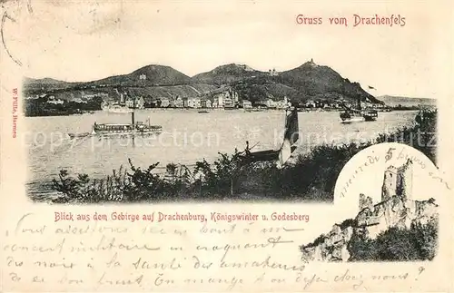 AK / Ansichtskarte Drachenfels Drachenburg Koenigswinter und Godesberg Drachenfels