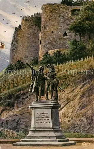 AK / Ansichtskarte Ebernburg Burg mit Denkmal Ebernburg