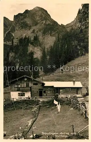 AK / Ansichtskarte Bergen_Chiemgau Bruennlingalm Abstieg vom Hochfelln Chiemgauer Alpen Bergen Chiemgau