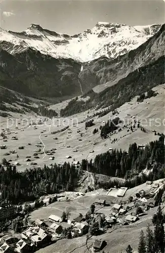 AK / Ansichtskarte Adelboden Steghorn Wildstrubel Dorfpartie Schwimmbad Adelboden