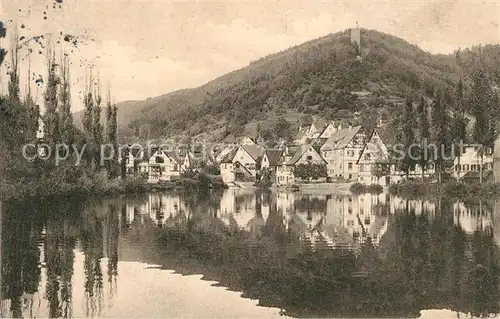 AK / Ansichtskarte Bad_Liebenzell Partie am See Blick zur Burg Kurort im Schwarzwald Bad_Liebenzell