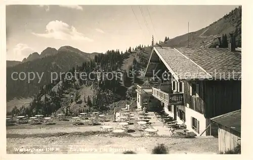 AK / Ansichtskarte Wallberghaus Berghaus Berggaststaette Terrasse Mangfallgebirge Wallberghaus