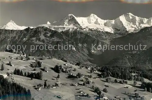 AK / Ansichtskarte Waldegg_Beatenberg mit Schreckhorn Finsteraarhorn Eiger Moench Jungfrau Waldegg Beatenberg