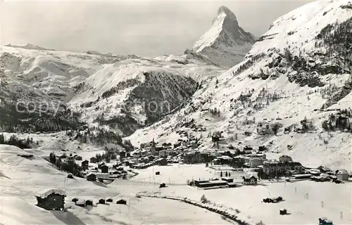 AK / Ansichtskarte Zermatt_VS mit Matterhorn Zermatt_VS