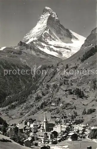 AK / Ansichtskarte Zermatt_VS mit Matterhorn Zermatt_VS