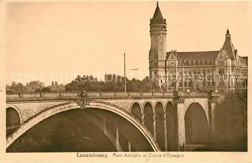 AK / Ansichtskarte Luxembourg Pont Adolphe et Caisse d Epargne Luxembourg