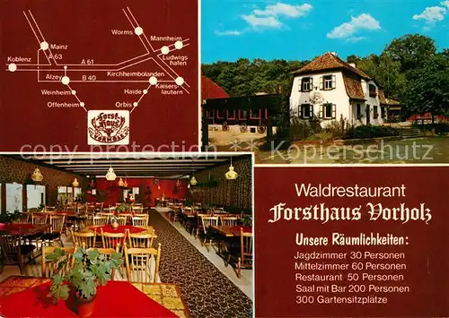 AK / Ansichtskarte Offenheim_Rheinhessen Waldrestaurant Forsthaus Vorholz Offenheim Rheinhessen