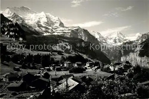 AK / Ansichtskarte Wengen_BE Jungfrau Breithorn Panorama Wengen_BE