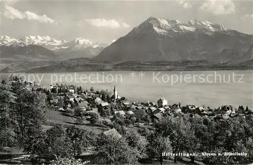 AK / Ansichtskarte Hilterfingen_Thunersee Niesen Bluemlisalp Hilterfingen Thunersee