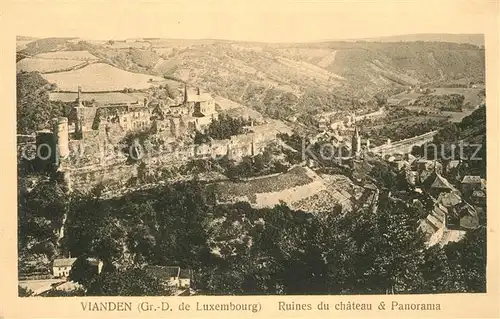 AK / Ansichtskarte Vianden Ruines du Chateau et Panorama Vianden