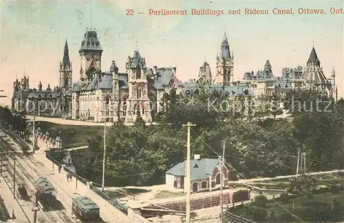 AK / Ansichtskarte Ottawa_Ontario Parliament Buildings and Rideau Canal Ottawa Ontario