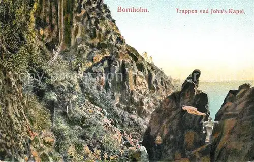 AK / Ansichtskarte Bornholm Trappen ved Johns Kapel Bornholm