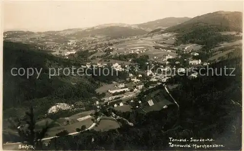 AK / Ansichtskarte Tannwald_Tschechien Morchenstern Fliegeraufnahme Tannwald Tschechien