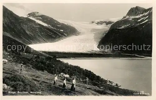 AK / Ansichtskarte Nordland_Bergen Landschaftspanorama Gletscher Nordland_Bergen