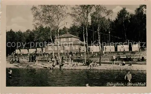 AK / Ansichtskarte Buergstein_Tschechien Strandbad Buergstein_Tschechien