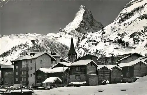 AK / Ansichtskarte Zermatt_VS Alt Zermatt Matterhorn Winter Zermatt_VS