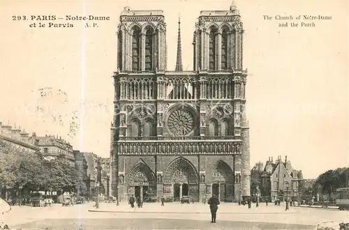 AK / Ansichtskarte Paris Eglise Notre Dame et le Parvis Paris