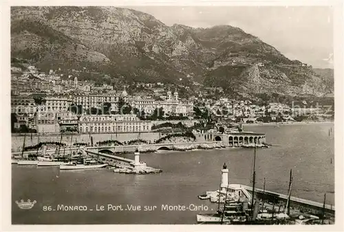 AK / Ansichtskarte Monaco Le Port vue sur Monte Carlo Monaco