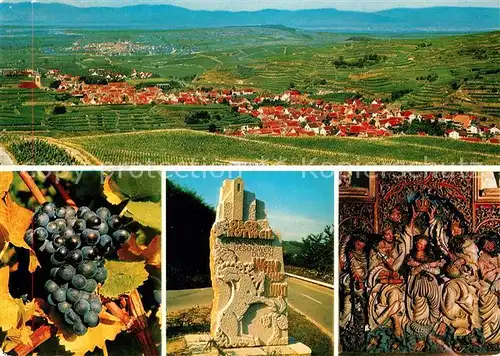 AK / Ansichtskarte Oberrotweil_Kaiserstuhl Panorama Rebe Monument Altarbild Oberrotweil_Kaiserstuhl