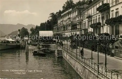 AK / Ansichtskarte Cadenabbia_Lago_di_Como Lungo lago Dampfer Anleger Cadenabbia_Lago_di_Como