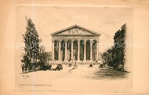 AK / Ansichtskarte Paris Eglise de La Madeleine Dessin Kirche Kuenstlerkarte Paris