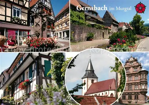 AK / Ansichtskarte Gernsbach Hofstaette altes Rathaus Stadtmauer Gernsbach