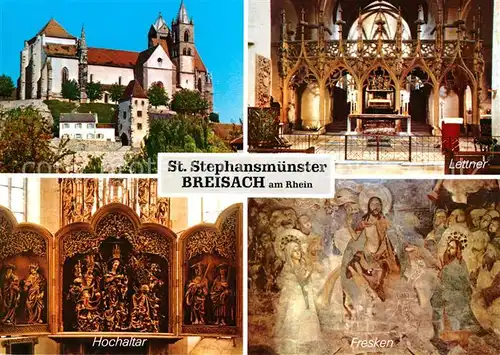 AK / Ansichtskarte Breisach_Rhein Stephansmuenster Lettner Hochaltar Fresken Breisach Rhein