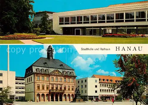 AK / Ansichtskarte Hanau_Main Stadthalle und Rathaus Hanau_Main