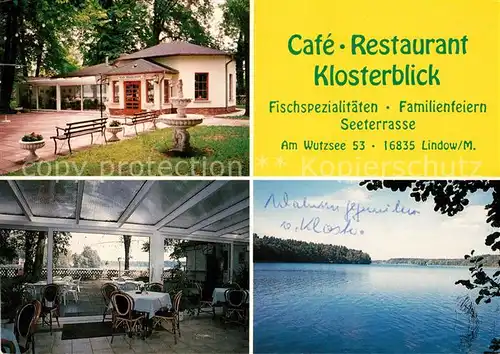 AK / Ansichtskarte Lindow_Mark Cafe Klosterblick  Lindow Mark