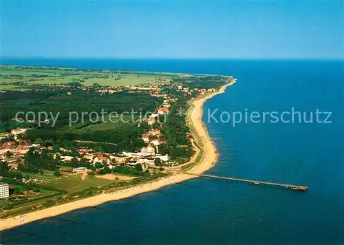 AK / Ansichtskarte Kuehlungsborn_Ostseebad Fliegeraufnahme Seebruecke Kuehlungsborn_Ostseebad