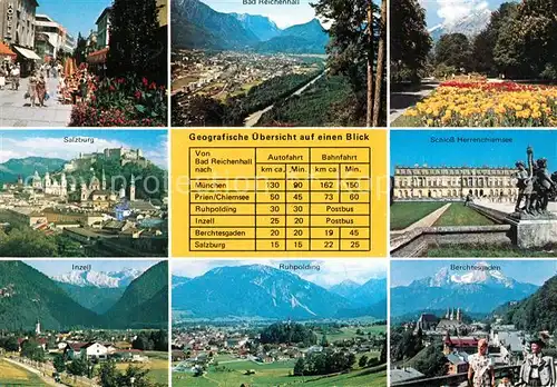 AK / Ansichtskarte Bad_Reichenhall Schloss Herrenchiemsee Berchtesgaden Ruhpolding Bad_Reichenhall