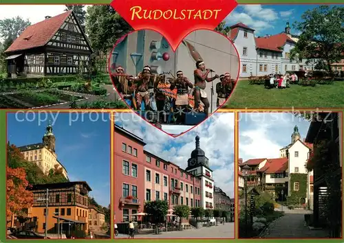 AK / Ansichtskarte Rudolstadt Bauernhaeuser Schillermuseum Rathaus Rudolstadt