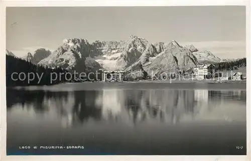 AK / Ansichtskarte Misurina_See Lagi di Misurina Sorapis Dolomiten Misurina See