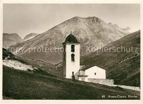 AK / Ansichtskarte Avers_GR Cresta Kirche Avers_GR