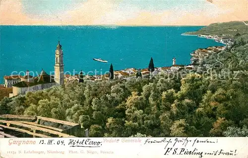 AK / Ansichtskarte Gargnano_Lago_di_Garda Veduta generale Hotel Cervo Gargnano_Lago_di_Garda