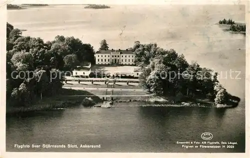 AK / Ansichtskarte Askersund Flygfoto oever Stjaernsunds Slott Askersund