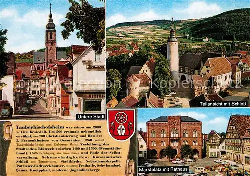 AK / Ansichtskarte Tauberbischofsheim Untere Stadt Schloss Marktplatz Rathaus Tauberbischofsheim