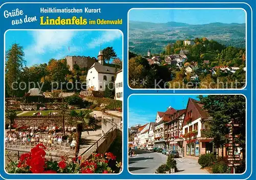 AK / Ansichtskarte Lindenfels_Odenwald Park Stadtansicht Panorama Lindenfels Odenwald