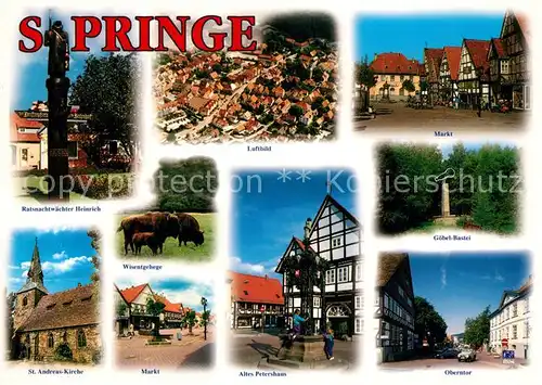 AK / Ansichtskarte Springe_Deister Ratsnachtwaechter Heinrich Markt Andreas Kirche Goebel Bastei Springe_Deister