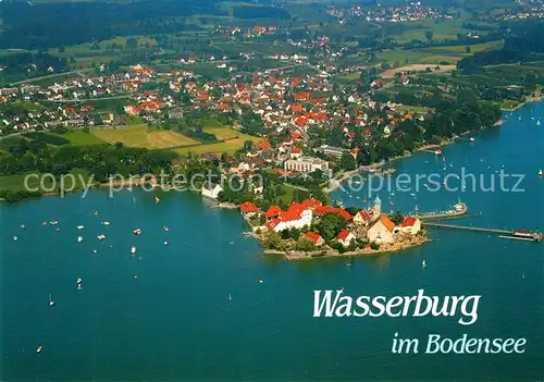 AK / Ansichtskarte Wasserburg_Bodensee Halbinsel Fliegeraufnahme Wasserburg Bodensee