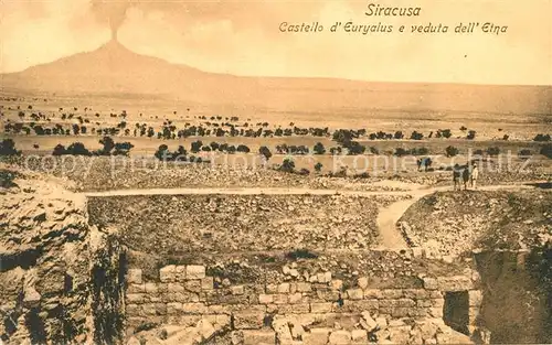 AK / Ansichtskarte Siracusa Castello dEurygalus e veduta dell Etna Siracusa