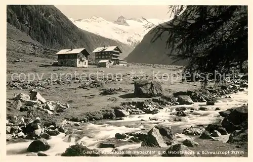 AK / Ansichtskarte Bramberg_Wildkogel Gasthof Alpenrose im Habachtal gegen Habachkette und Schwarzkopf Hohe Tauern Bramberg Wildkogel