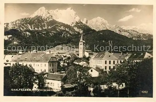 AK / Ansichtskarte Saalfelden_Steinernes_Meer Ortsansicht mit Kirche Saalfelden_Steinernes