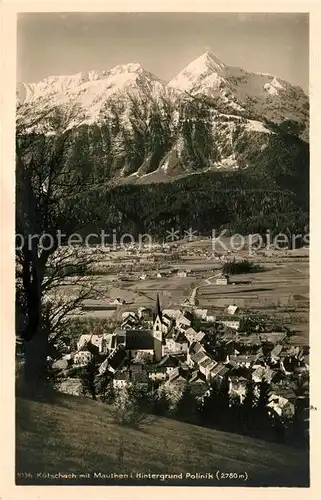 AK / Ansichtskarte Koetschach Mauthen_Kaernten Panorama mit Blick zum Polinik Kreuzeckgruppe Ostalpen Koetschach Mauthen Kaernten