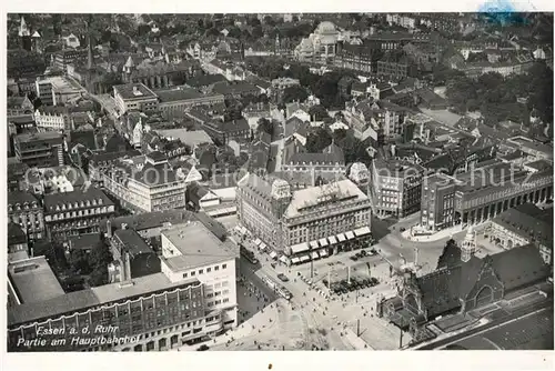 AK / Ansichtskarte Essen_Ruhr Fliegeraufnahme mit Hauptbahnhof Essen_Ruhr