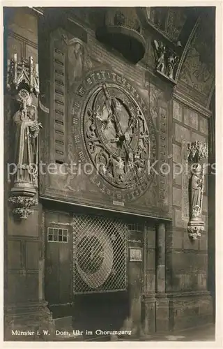 AK / Ansichtskarte Muenster_Westfalen Dom Uhr im Chorumgang Muenster_Westfalen